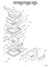 03 - Refrigerator Shelf parts for Kitchenaid Refrigerator KSRG27FKBL02 from AppliancePartsPros.com