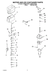 06 - Motor And Ice Container parts for Kitchenaid Refrigerator KSRB22FKBL01 from AppliancePartsPros.com