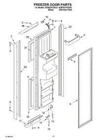 08 - Freezer Door parts for Kitchenaid Refrigerator KSRB22FKBL01 from AppliancePartsPros.com