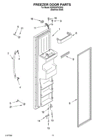 08 - Freezer Door parts for Kitchenaid Refrigerator KSRG22FKSS02 from AppliancePartsPros.com
