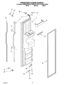 08 - Freezer Door parts for Kitchenaid Refrigerator KSRG22FKWH02 from AppliancePartsPros.com