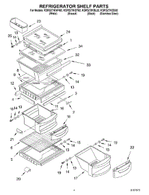 03 - Refrigerator Shelf parts for Kitchenaid Refrigerator KSRS27IKSS02 from AppliancePartsPros.com
