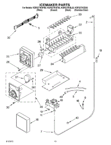12 - Ice Maker, Optional parts for Kitchenaid Refrigerator KSRS27IKSS02 from AppliancePartsPros.com