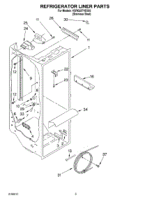 02 - Refrigerator Liner parts for Kitchenaid Refrigerator KSRG25FKSS02 from AppliancePartsPros.com
