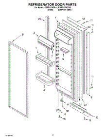 07 - Refrigerator Door parts for Kitchenaid Refrigerator KSRB22FKSS01 from AppliancePartsPros.com