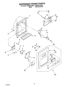 09 - Dispenser Front parts for Kitchenaid Refrigerator KSRB22FKSS01 from AppliancePartsPros.com