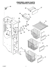 04 - Freezer Liner parts for Kitchenaid Refrigerator KSRB25FKSS01 from AppliancePartsPros.com