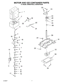 05 - Motor And Ice Container parts for Kitchenaid Refrigerator KSRB25FKSS01 from AppliancePartsPros.com