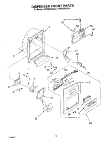 08 - Dispenser Front parts for Kitchenaid Refrigerator KSRB25FKBL01 from AppliancePartsPros.com