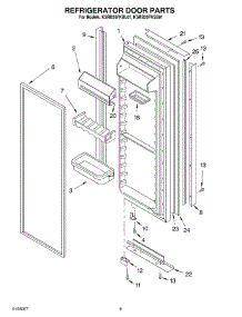 06 - Refrigerator Door parts for Kitchenaid Refrigerator KSRB25FKSS01 from AppliancePartsPros.com