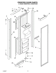 07 - Freezer Door parts for Kitchenaid Refrigerator KSRB25FKSS01 from AppliancePartsPros.com