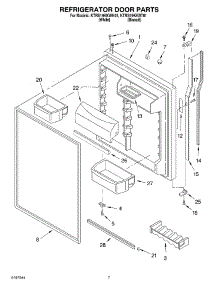 04 - Refrigerator Door parts for Kitchenaid Refrigerator KTRS19KKWH01 from AppliancePartsPros.com