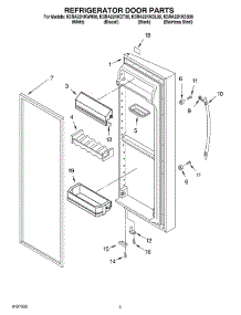 04 - Refrigerator Door parts for Kitchenaid Refrigerator KSRA22KKSS00 from AppliancePartsPros.com