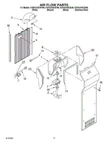 07 - Air Flow parts for Kitchenaid Refrigerator KSRA25KKBT00 from AppliancePartsPros.com