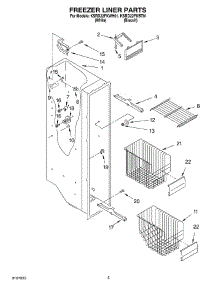 04 - Freezer Liner parts for Kitchenaid Refrigerator KSRD22FKWH01 from AppliancePartsPros.com