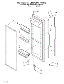 06 - Refrigerator Door parts for Kitchenaid Refrigerator KSRD22FKWH01 from AppliancePartsPros.com