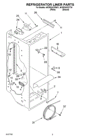 02 - Refrigerator Liner parts for Whirlpool Refrigerator 4KSRS25CHW01 from AppliancePartsPros.com