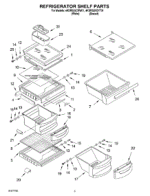 04 - Refrigerator Shelf parts for Whirlpool Refrigerator 4KSRS25CHW01 from AppliancePartsPros.com
