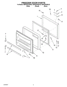 03 - Freezer Door parts for Kitchenaid Refrigerator KBRS22KKWH00 from AppliancePartsPros.com