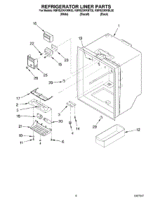 04 - Refrigerator Liner parts for Kitchenaid Refrigerator KBRS22KKWH00 from AppliancePartsPros.com