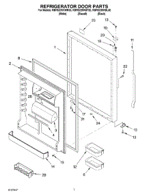 05 - Refrigerator Door parts for Kitchenaid Refrigerator KBRS22KKWH00 from AppliancePartsPros.com