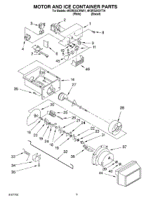 06 - Motor And Ice Container parts for Whirlpool Refrigerator 4KSRS25CHT01 from AppliancePartsPros.com