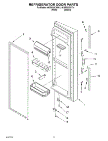07 - Refrigerator Door parts for Whirlpool Refrigerator 4KSRS25CHT01 from AppliancePartsPros.com