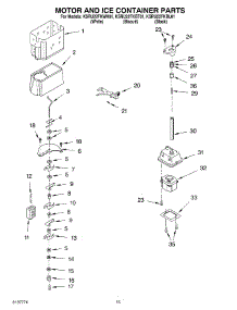 09 - Motor And Ice Container parts for Kitchenaid Refrigerator KSRU22FKBT01 from AppliancePartsPros.com