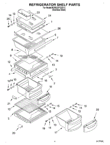 03 - Refrigerator Shelf parts for Kitchenaid Refrigerator KSRS22FGSS15 from AppliancePartsPros.com