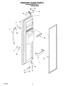 06 - Freezer Door parts for Kitchenaid Refrigerator KSRS22FGSS15 from AppliancePartsPros.com