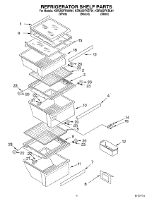 03 - Refrigerator Shelf parts for Kitchenaid Refrigerator KSRU22FKBL01 from AppliancePartsPros.com