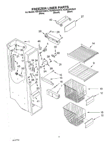 04 - Freezer Liner parts for Kitchenaid Refrigerator KSRU22FKBL01 from AppliancePartsPros.com
