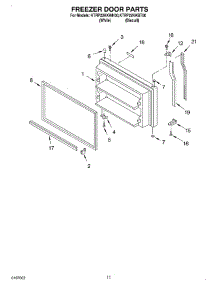 06 - Freezer Door, Optional parts for Kitchenaid Refrigerator KTRP22KKBT00 from AppliancePartsPros.com