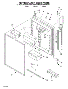 04 - Refrigerator Door parts for Kitchenaid Refrigerator KTRS21KKBT00 from AppliancePartsPros.com