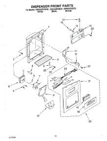 08 - Dispenser Front parts for Kitchenaid Refrigerator KSRU25FKBT01 from AppliancePartsPros.com