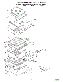 03 - Refrigerator Shelf parts for Kitchenaid Refrigerator KSRU25FKWH01 from AppliancePartsPros.com