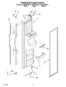 07 - Freezer Door parts for Kitchenaid Refrigerator KSRU25FKWH01 from AppliancePartsPros.com