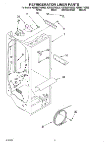 02 - Refrigerator Liner parts for Kitchenaid Refrigerator KSRB25FHBT05 from AppliancePartsPros.com