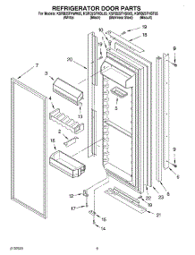 06 - Refrigerator Door parts for Kitchenaid Refrigerator KSRB25FHBT05 from AppliancePartsPros.com