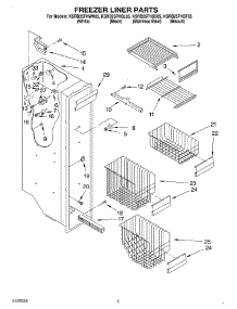 04 - Freezer Liner parts for Kitchenaid Refrigerator KSRB25FHWH05 from AppliancePartsPros.com