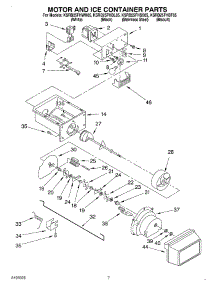 05 - Motor And Ice Container parts for Kitchenaid Refrigerator KSRB25FHWH05 from AppliancePartsPros.com