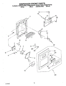 08 - Dispenser Front parts for Kitchenaid Refrigerator KSRB25FHSS05 from AppliancePartsPros.com