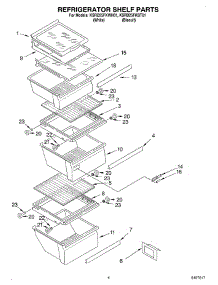 03 - Refrigerator Shelf parts for Kitchenaid Refrigerator KSRD25FKWH01 from AppliancePartsPros.com