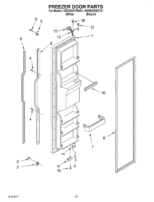 07 - Freezer Door parts for Kitchenaid Refrigerator KSRD25FKWH01 from AppliancePartsPros.com