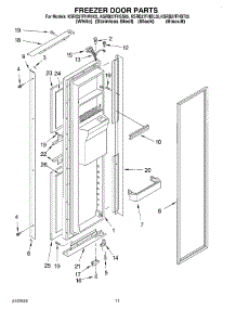 07 - Freezer Door parts for Kitchenaid Refrigerator KSRB27FHBT05 from AppliancePartsPros.com