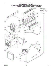 12 - Ice Maker, Optional parts for Kitchenaid Refrigerator KSRB27FHBT05 from AppliancePartsPros.com
