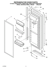 06 - Refrigerator Door parts for Kitchenaid Refrigerator KSRB27FHSS05 from AppliancePartsPros.com