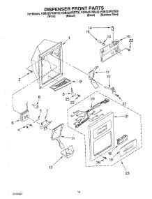 08 - Dispenser Front parts for Kitchenaid Refrigerator KSRA25FKBT00 from AppliancePartsPros.com