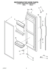 06 - Refrigerator Door parts for Kitchenaid Refrigerator KSRD25FKBT01 from AppliancePartsPros.com