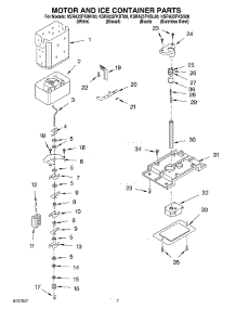 05 - Motor And Ice Container parts for Kitchenaid Refrigerator KSRA25FKSS00 from AppliancePartsPros.com